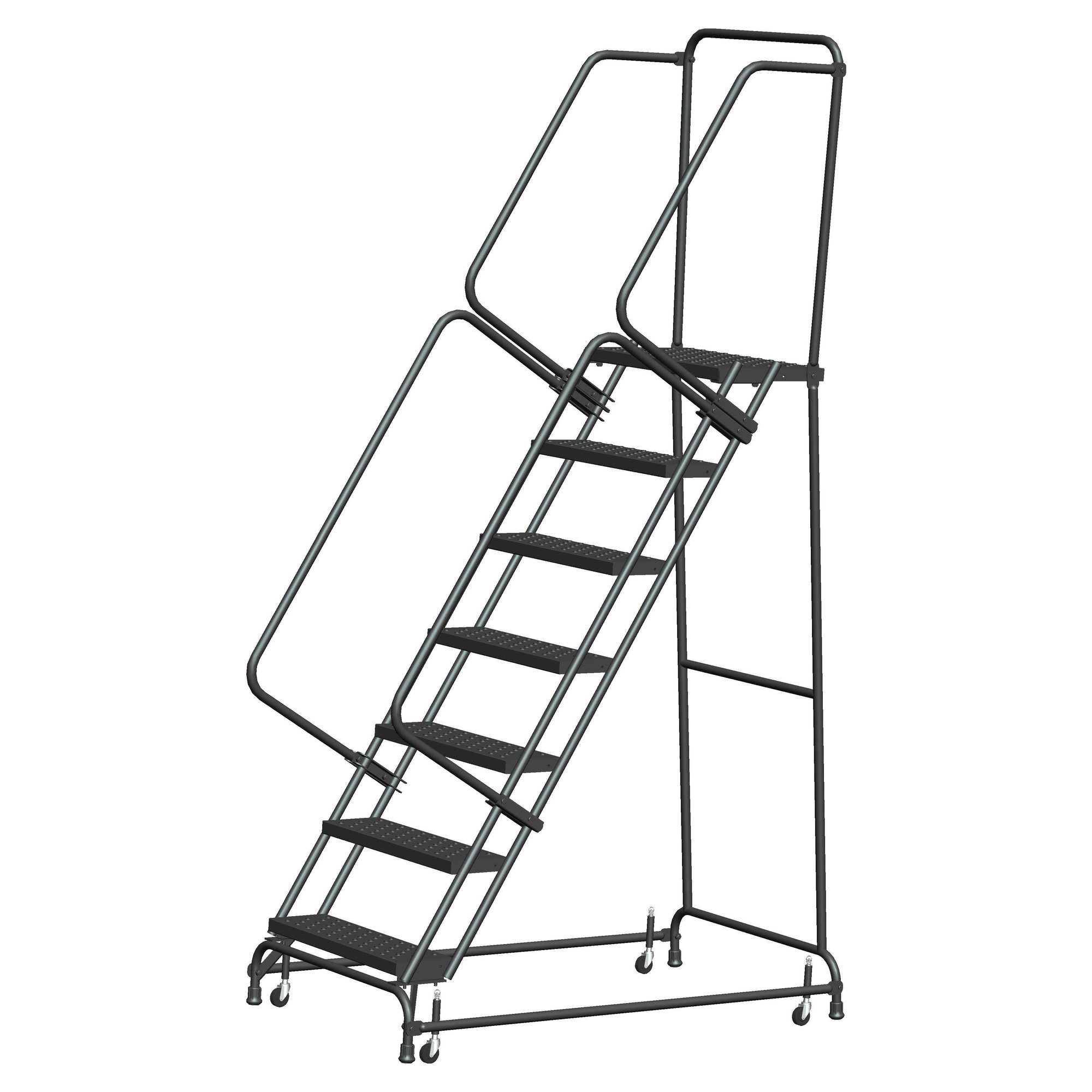 Ballymore, Rolling Ladder, Overall Height 100 in, Steps 7, Material Steel, Model# FSH726P